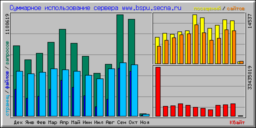 Суммарное использование сервера www.bspu.secna.ru